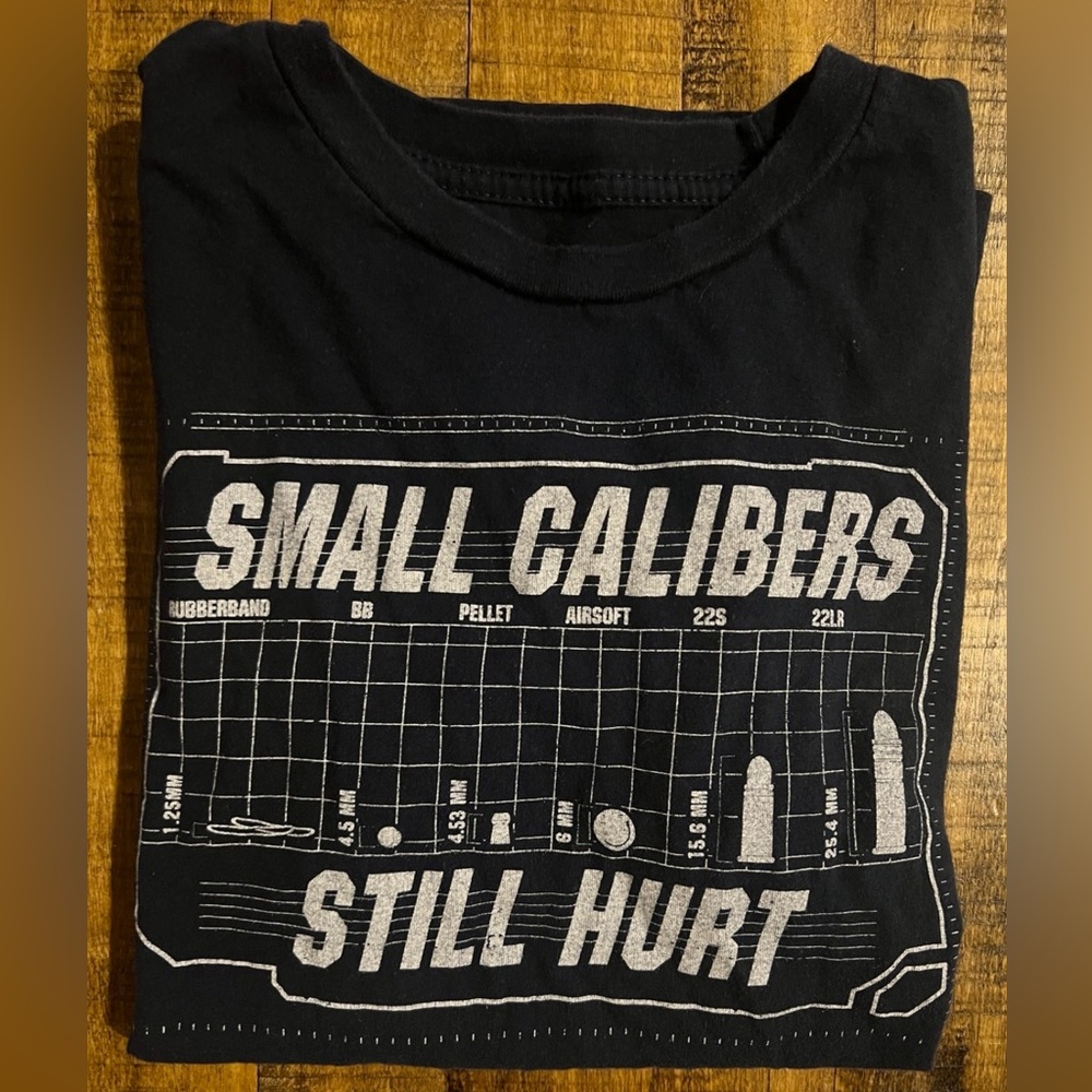 Boy’s Navy Blue Grunt Style ‘Small Calibers Still Hurt’ T-Shirt